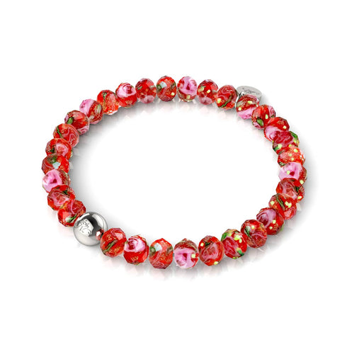 Rote Rosen | Firefly Glas Diamanten Armband
